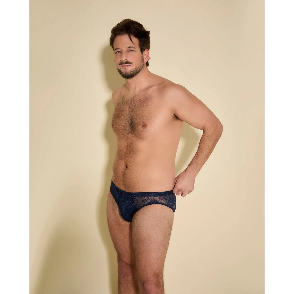 Cosabella Never Say Never Metallic Comfort Micro Brief Men's Nocturnal Blue XL